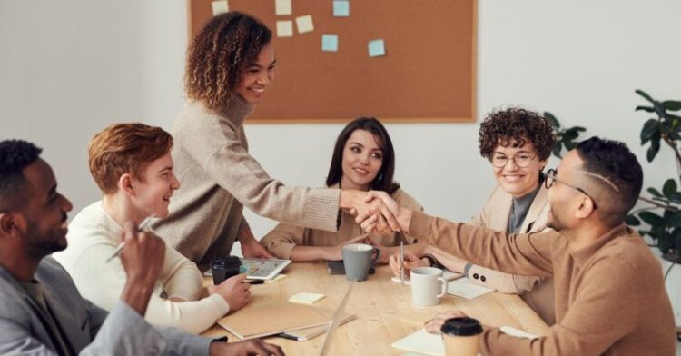 Business Meeting - Colleagues Shaking each other's Hands
